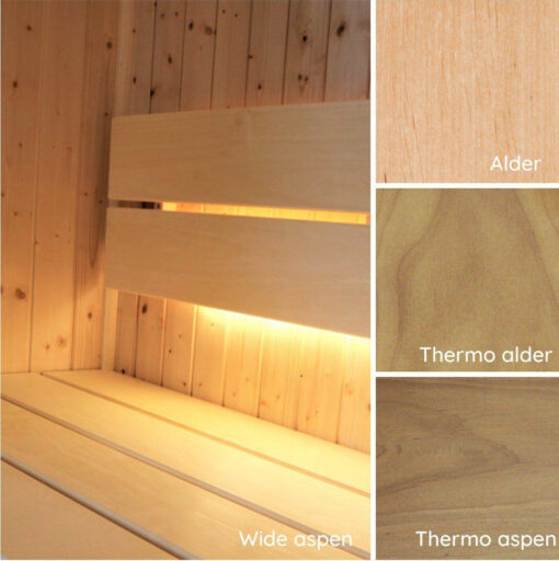 panca per sauna classic wide aspen alder thermoalder