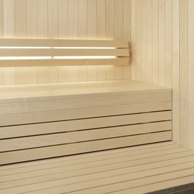 panche sauna in pioppo