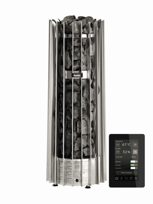 Stufa elettrica per sauna a torre Helo Rocher con display Elite