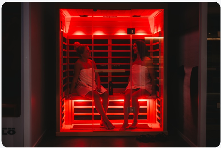 sauna ad infrarossi in funzione