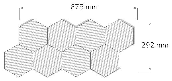 disegno hexa xl rivestimento sauna forma esagonale