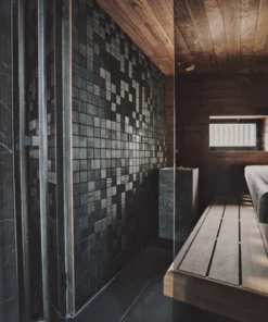 pannello rivestimento interno sauna foto black