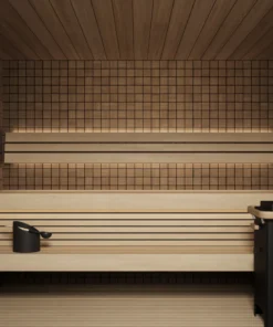 sauna di design square light interno