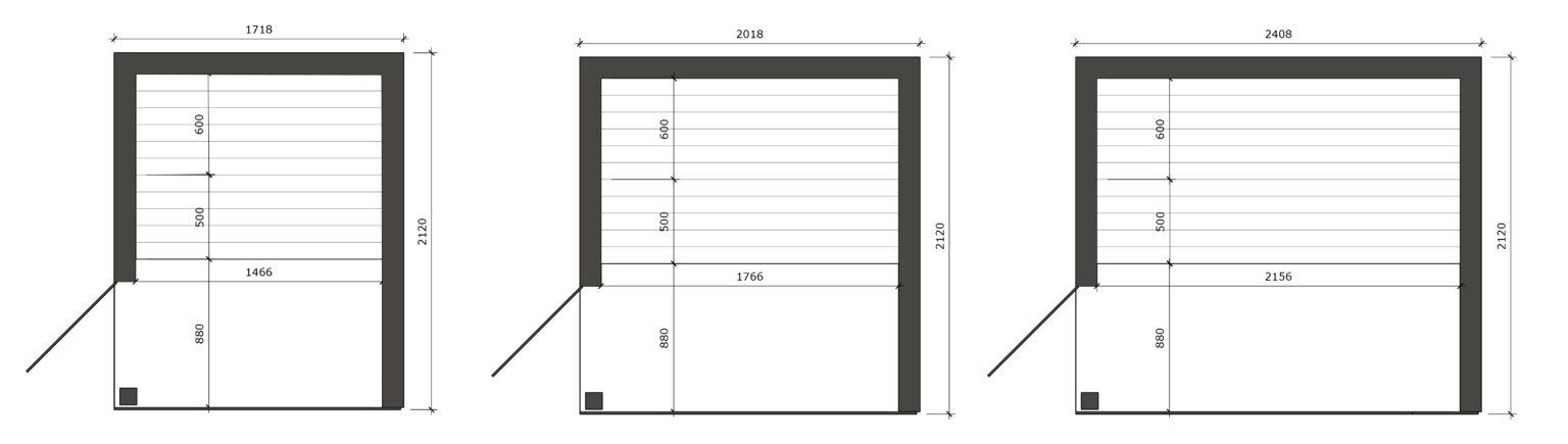 Disegni in pianta e misure delle saune da esterno Perfection