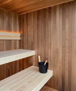 Sauna Perfection da esterno- interni panche aspen
