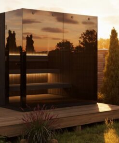 Sauna Perfection da esterno vista tramonto