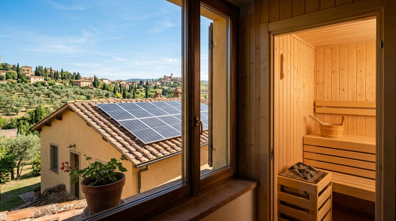 sauna e fotovoltaico