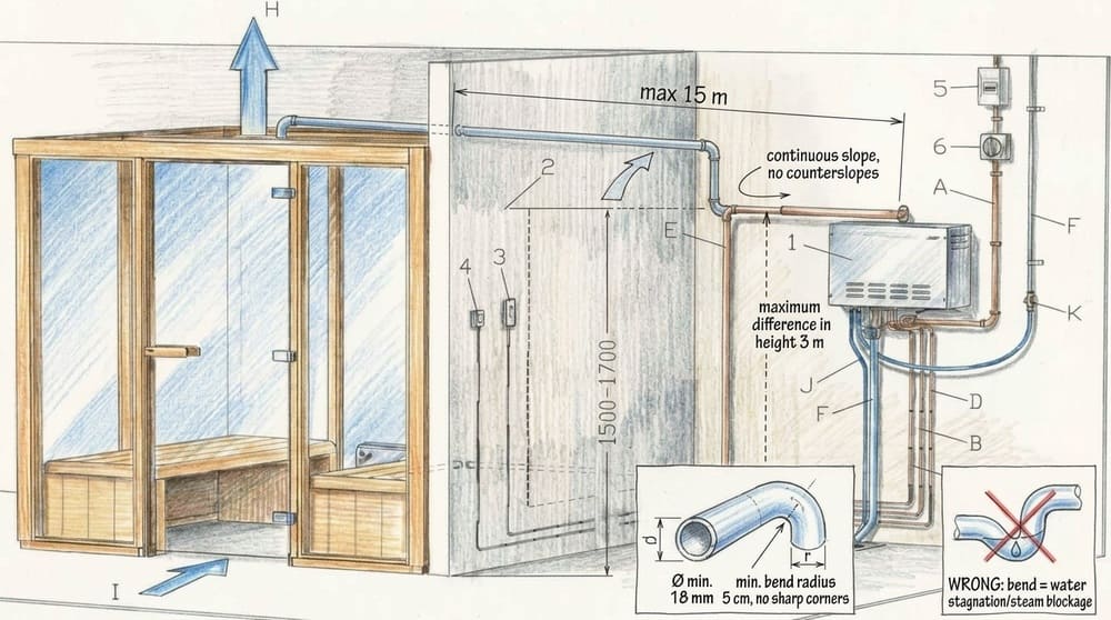 schema collegamenti bagno turco